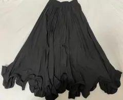 【古着】フレアロングスカート 裾フリル/レディース