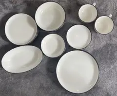 リ*ク様 【Francfranc】ホワイト・ブラックライン 食器　24点　セット