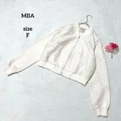 ミーア ブルゾン ジャケット レース 刺繍 花柄 アイボリー 綺麗め 薄手 Fのサムネイル