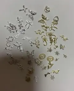ネイルパーツ セット 51個 シルバー ゴールド