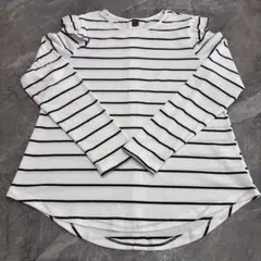 ボーダー トップス ホワイト＆ブラック Ｌサイズ