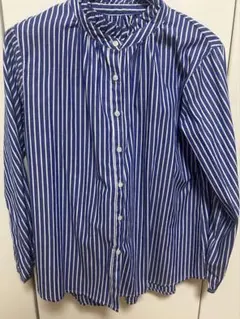le colis ストライプ 長袖シャツ 青