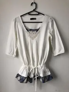 EASTBOY  トップス  チェック　レース