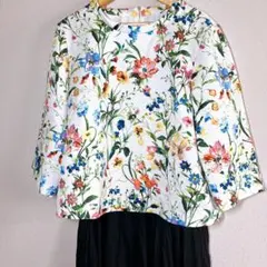 【美品】Leilian レリアン 花柄トップス 長袖13号 大きいサイズ