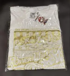 Mサイズ SUPER MARIO Tシャツ ホワイト ゴールド スーパーマリオ