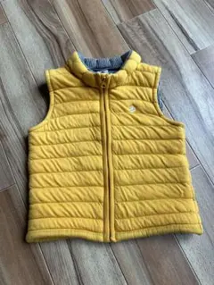 プチバトーイエローキルティング 中綿ベスト 24m/86cm