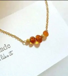 ♡苺みるく♡さまご専用♡　1709琥珀ネックレスサージカルステンレスにご変更