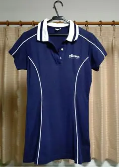 【テニスウェア】ellesse ネイビー ポロシャツ素材ワンピース