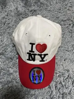 I LOVE NY キャップ ホワイト×レッド
