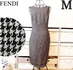 希少 FENDI 上質 シルク レース 刺繍 総柄 ノースリーブ ワンピース 希少 FENDI 上質 シルク レース 刺繍 総柄 ノースリーブ ワンピース