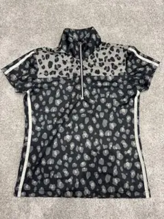 【美品】Kolwin レディース ハーフジップシャツ M ヒョウ柄のサムネイル