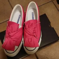 【お値下げ中】CONVERSEコンバースオールスター リボンノット スリップオン