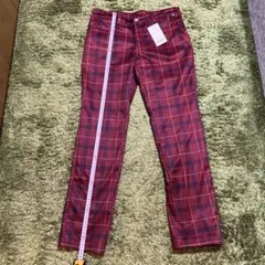 新品Lサイズ　フィラゴルフメンズ防風チェック柄ストレッチ裏フリースパンツ
