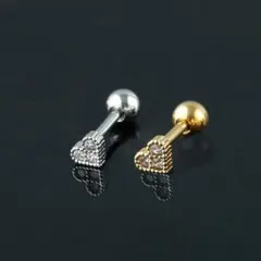 ミニハート ボディピアス 軟骨 サージカルステンレス 16G 両耳 普段使い