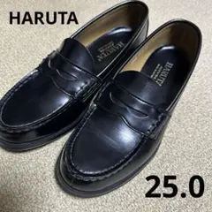 【美品】ハルタ HARUTA ARVIN コインローファー 黒 25EE