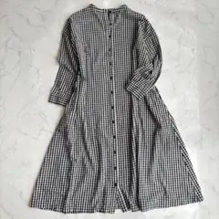 ○極美品○Veritecoeur ヴェリテクール 切替ギャザーギンガム
