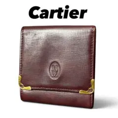 Cartier カルティエ マストライン コインケース ボルドー ゴールド金具
