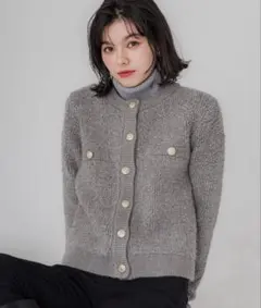 新品未使用 cocaループ編み金ボタンニットジャケット
