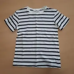 ボーダー Tシャツ 150cm ホワイト×ブラックのサムネイル