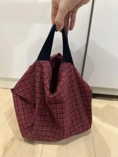 ファミリア風タータンチェック　エコバッグ　ハンドメイド