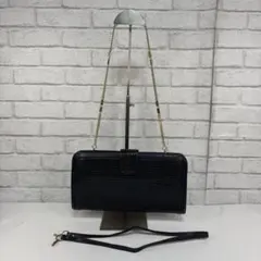 チェーンショルダーバッグ 2WAY クラッチ ブラック 編み込み　ストラップ2種