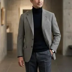 H346*ポールスミス☆テーラードジャケット☆千鳥格子☆ウール☆L☆黒白☆日本製