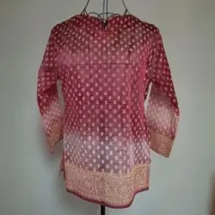 MALAIKA ピンク 刺繍入り 長袖シャツのサムネイル