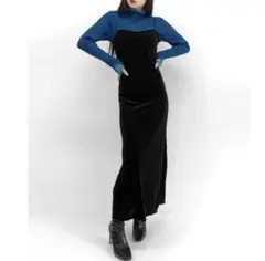 【LVEU.】 ベロアキャミソールワンピース フリーサイズ ブラック