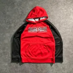 6AS6【AND1】バスケ　プリント　ラグランパーカー　バイカラー　古