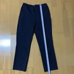ユニクロ ウィンドウペンチェックEZYイージーアンクルパンツ ネイビー l 通勤