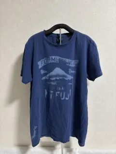 空 KU USA Tシャツ 和柄 富士山 日本地図 抜染 藍色 M 希少