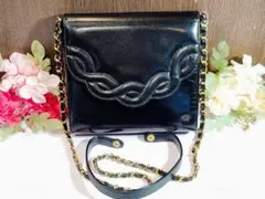 ✨HANAEMORI フォーマル 2wayショルダーバッグゴールドチェーンレザー