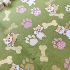 生地ハギレ★和柄肉球♡柴ちゃん　シーチング