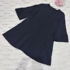 TO BE CHIC フレアスリーブ ロングカーディガン 40 ブラック