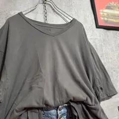 US古着 CSG Vネック Tシャツ 2XL チャコールグレー 無地 ソリッドのサムネイル