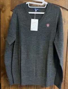 MICHEL KLEIN Ｖネックセーター チャコールグレー　Ｌサイズ