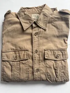 REPLAY 刺繍入りベージュカジュアルシャツ