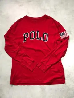 POLO RALPH LAUREN 赤 長袖 Tシャツ ロンT M A534