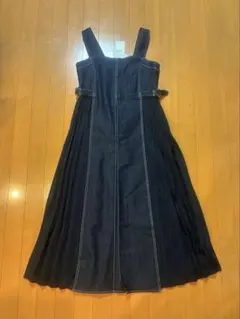 【新品未使用】grove サイドプリーツジャンドレデニム ジャンパースカート