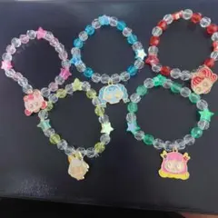 シークレットキャッチ!ティニピン　ビーズブレスレット5点セット