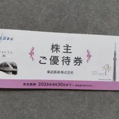 東武鉄道 株主ご優待券 2026年6月30日まで