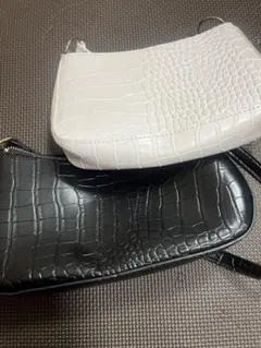 Shineバッグ ホワイト ブラック 2個セット レディー 韓国 古着