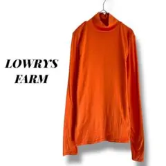 【ローリーズファーム】カットソー　長袖　ハイネック　無地　ストレッチ　オレンジ