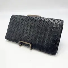 ボッテガヴェネタ　長財布　ブラック　二つ折り　イントレチャート