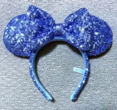 ディズニー　カチューシャ　スパンコール　青