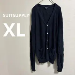 SUITSUPPLY 【XL】ネイビー Vネック カーディガン ポケット薄手