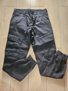 寅一　カーゴパンツ ブラック リブ付き