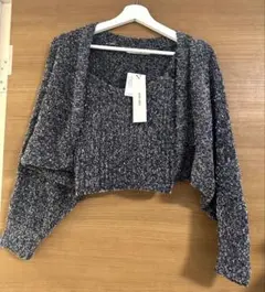 新品・未使用 ロイヤルパーティ ツイードニットカーディガン キャミセット