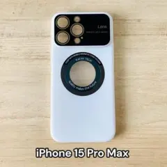 iPhone15promax カメラ レンズ フルカバー ケース ホワイト