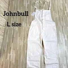 【新品タグ付】Johnbull ジョンブル ホワイトコットンサロペット Lサイズ